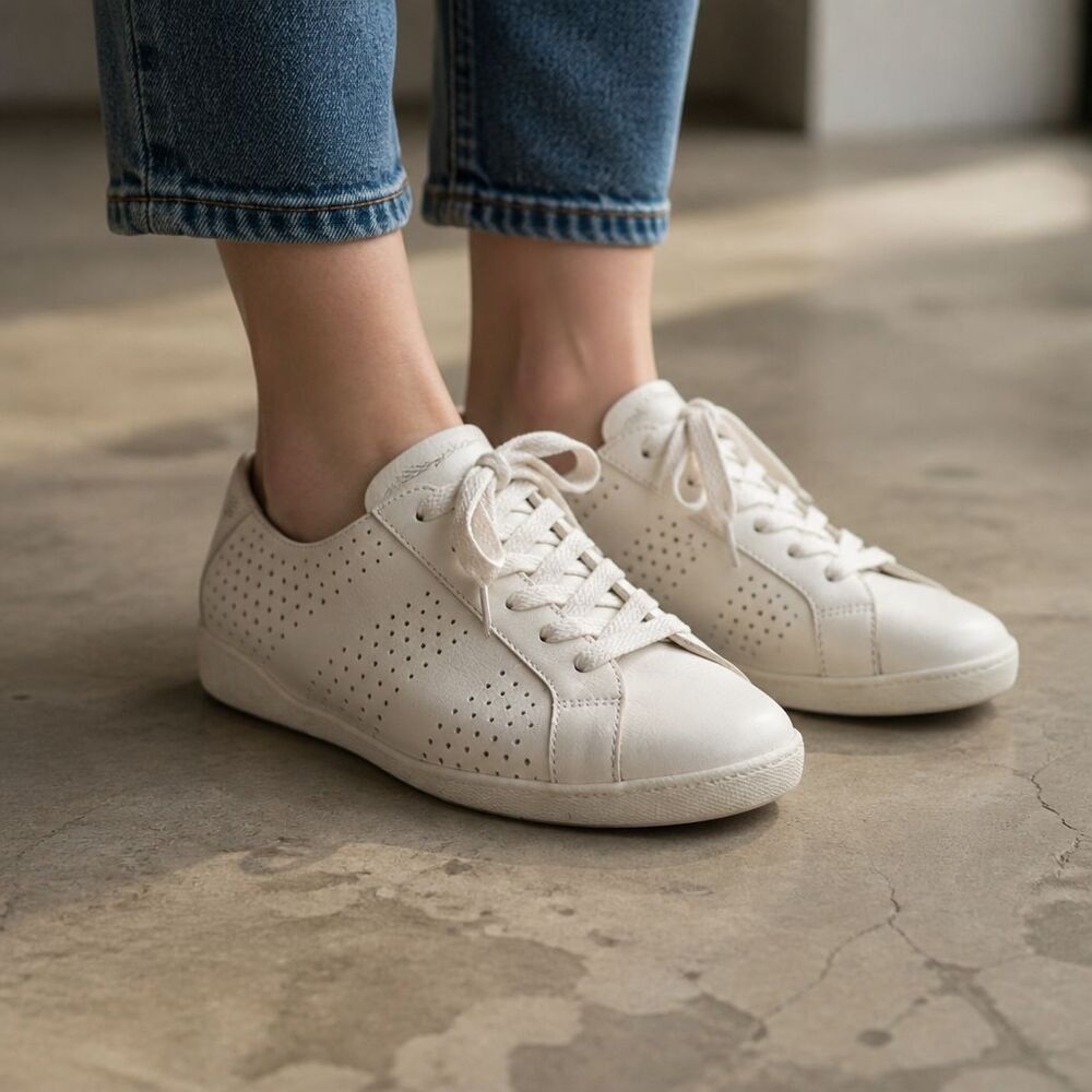 Dansko Orli Women's 8.5 - 9 Perforated White Leather Lace-Up Sneakers Shoes 39